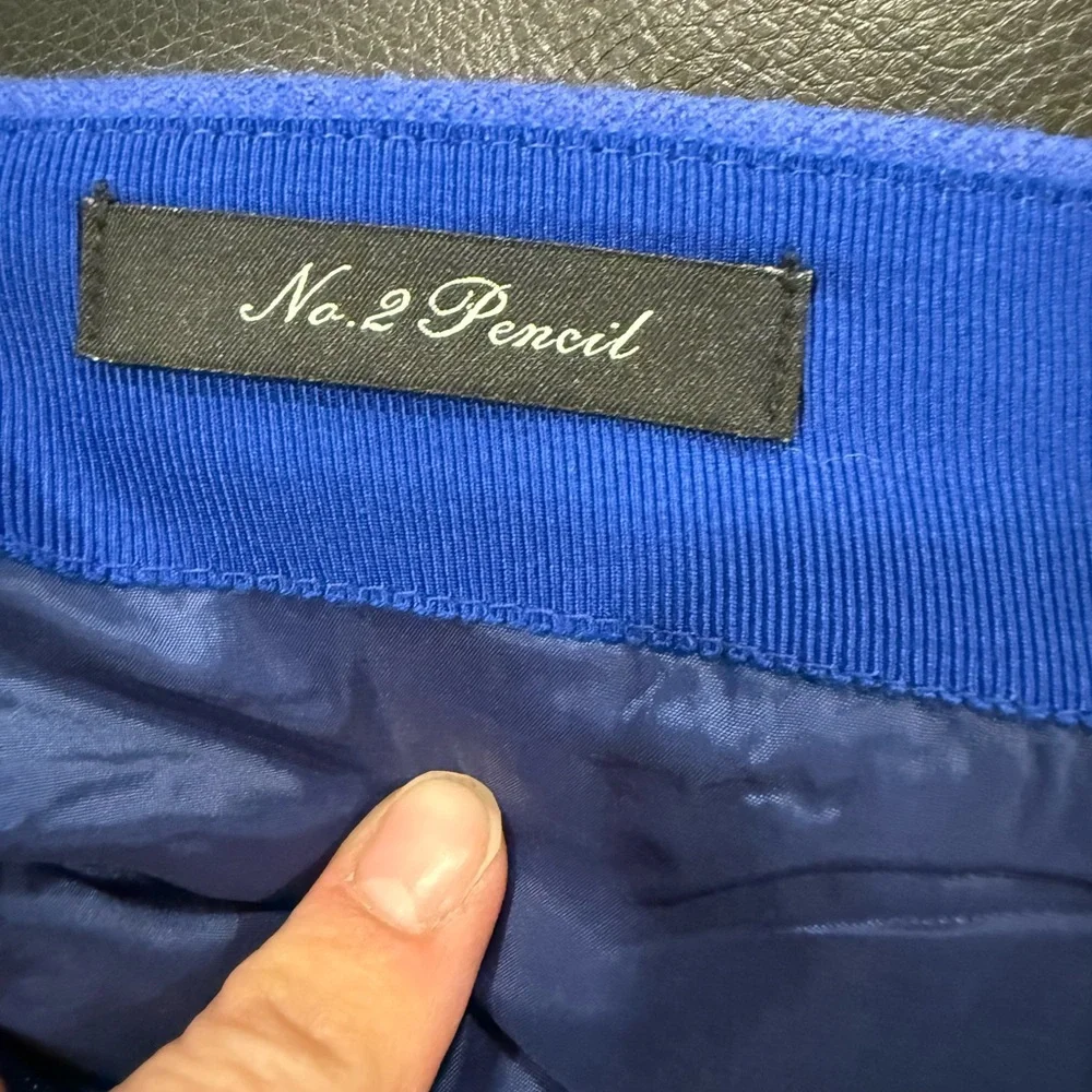 J. Crew Cobalt Blue 100% Wool Midi Pencil Skirt Office Business Sophistication - Picture 6 of 11